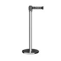 Montour Line Retractable Belt Rolling Stanchion, 2ft Pol.Steel Post  7.5ft Line ME530-PS-THISLBW-75